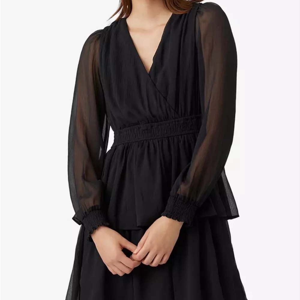 VERO MODA Kaya Fall Long Sleeve Smock Dress Size 14 Black